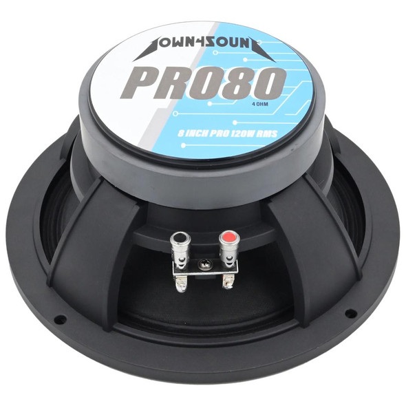 Down4Sound DOWN4SOUND D4S-PRO804 - 8" Pro Audio Driver - 120W RMS,  4 Ohm High-Performance Midrange Speaker 