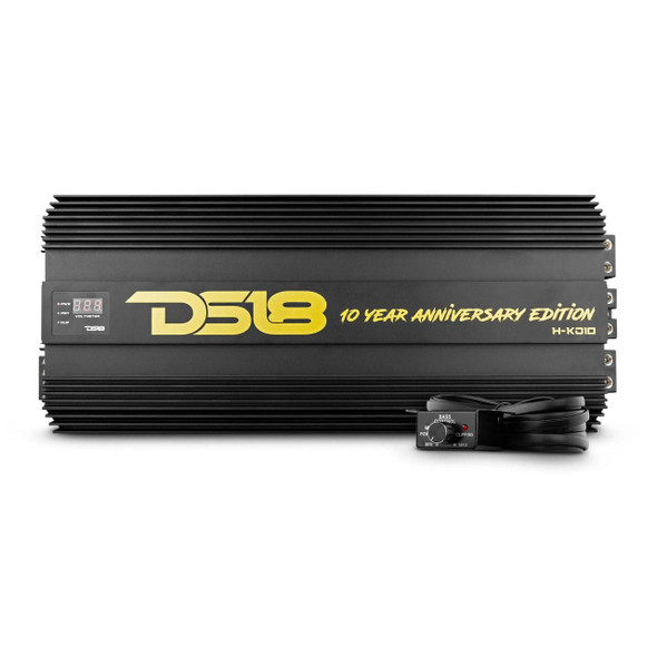 DS18 Audio HOOLIGAN KO Gold 1-Channel Amplifier with Voltmeter 10000 Watts Rms @ 1-Ohm Made In Korea 