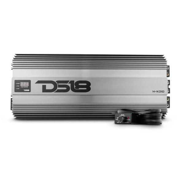 DS18 Audio HOOLIGAN KO Silver 1-Channel Amplifier with Voltmeter 10000 Watts Rms @ 1-Ohm Made In Korea 
