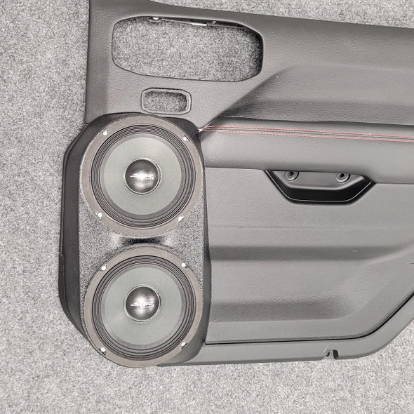 DOWN4SOUND PODS DOWN4SOUND Flangeless Dual 6.5" Speaker Pods for the Front Door of a 18-24 Jeep Wrangler-Jeep Gladiator Leather Trim Doors 