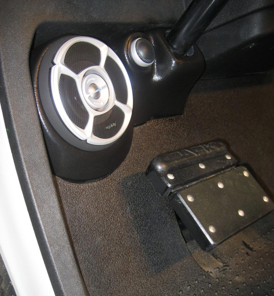DOWN4SOUND PODS DOWN4SOUND Custom Speaker Pods Brand - 3-Bolt - Single 5.25 in and Single Tweeter Speaker Pods for the Lower Dash of a 93-23 E-Z-Go TXT
