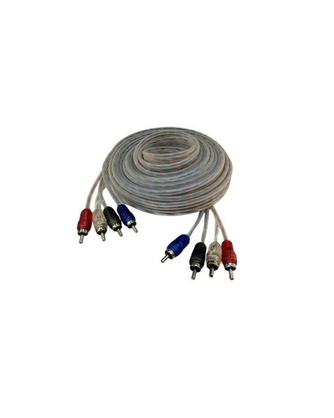 Down4Sound DOWN4SOUND 20FT 4-CHANNEL TWISTED PAIR RCA | D4S-4CHRCA20FT-T