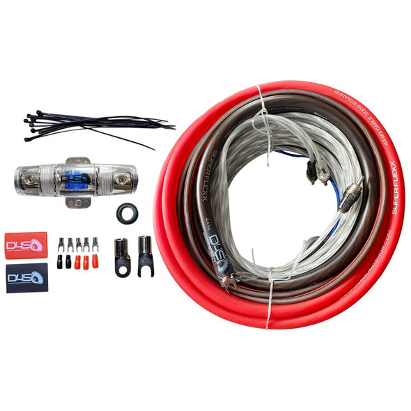 DOWN4SOUND | 4 GAUGE CCA AMPLIFIER INSTALL KIT ( RED/BLACK )