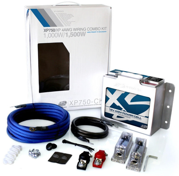 XS Power XS POWER XP750-CK - XP FLEX, 4 AWG 1000-1500W Install Kit and XP750 Battery Combo with 511 Mount