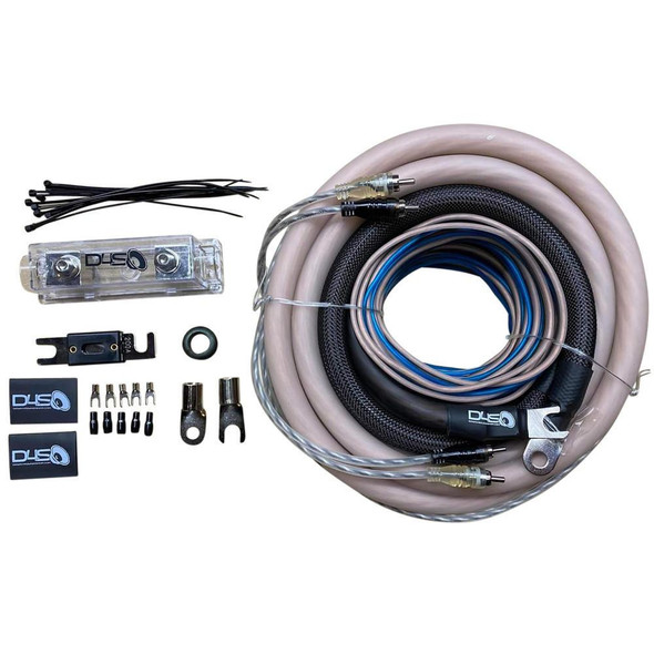  DOWN4SOUND | 4 GAUGE CCA AMPLIFIER INSTALL KIT ( CLEAR/BLACK ) 