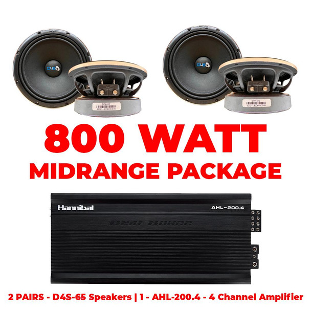 Down4Sound D4S-65 V2 AHL 200.4 Amplifier - 6.5 inch Speaker Combo Package - MOST v1