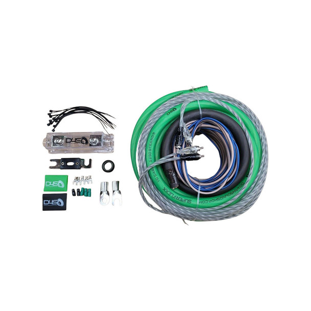 Down4Sound DOWN4SOUND 0 GAUGE CCA AMPLIFIER INSTALL KIT LIME GREEN/BLACK