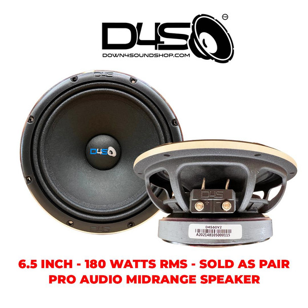 Down4Sound DOWN4SOUND PRO AUDIO 6.5 D4S-60 V2 Midrange or 180W RMS or 4 OHM - PAIR