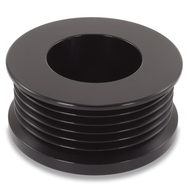 Mechman Ford/Vette 6 rib pulley, black hard anodized aluminum