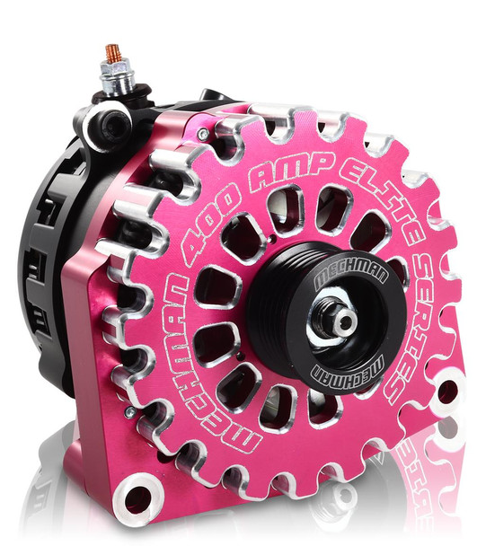 Mechman High Output 400 Amp Pink Billet Alternator For 14-18 GM Silverado Sierra Suburban Tahoe Escalade