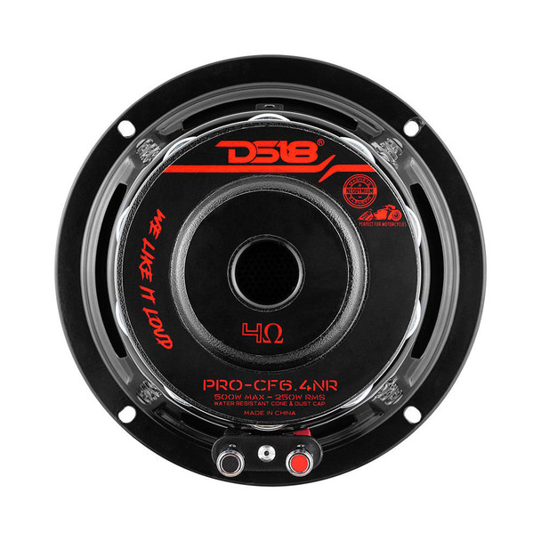 DS18 Audio DS18 PRO-CF6.4NR 6.5 Mid-Bass Loudspeaker With Water Resistant Carbon Fiber Cone And Neodymium Rings Magnet 500 Watts 4-Ohms