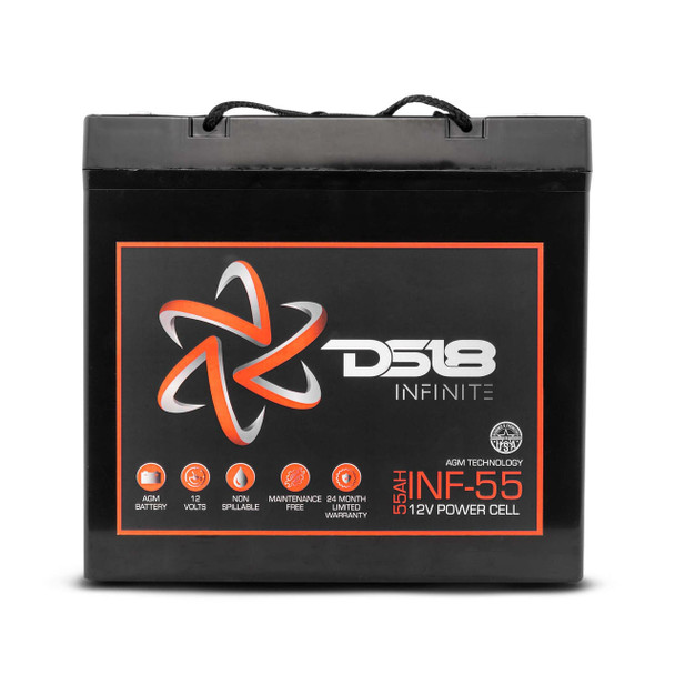 DS18 Audio DS18 INF-55 INFINITE 55 AH 1750 Watts AGM Power Cell 12 Volt Battery