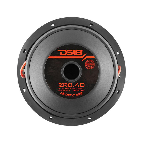 DS18 Audio DS18 ZR8.4D 8 Car Subwoofer with 900 Watts Dvc 4-Ohm