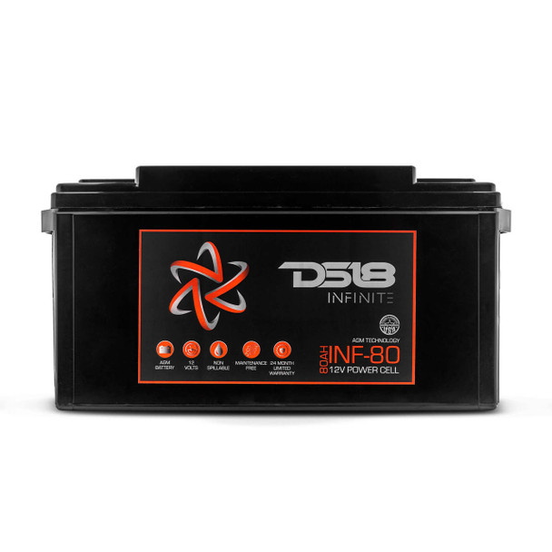 DS18 Audio DS18 INF-80 INFINITE 80 AH 2300 Watts AGM Power Cell 12 Volt Battery