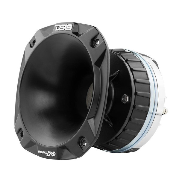 DS18 Audio DS18 PRO-DKN1XSPH 2 Throat Bolt On Neodymium Driver with Spacer, 2 Throat Phenolic Voice Coil 640 Watts and PRO-HA52/BK Horn 680 Watts 118dB 8-Ohm Mounting Depth 5.22 Throat