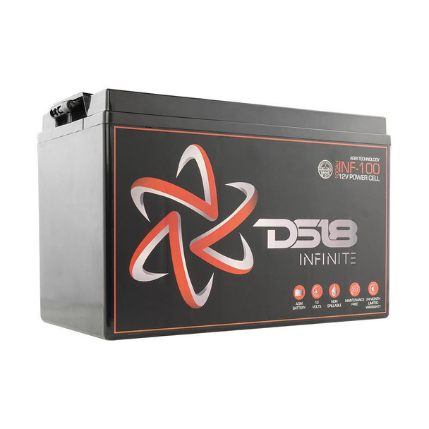 DS18 Audio DS18 INF-100 INFINITE 100 AH 2800 Watts AGM Power Cell 12 Volt Battery