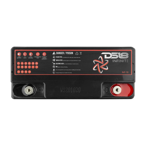DS18 Audio DS18 INF-18 INFINITE 18 AH 750 Watts AGM Power Cell 12 Volt Battery