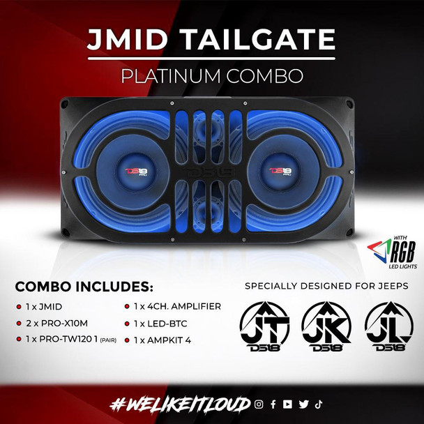 DS18 Audio Jeep JMID Tailgate Platinum Combo