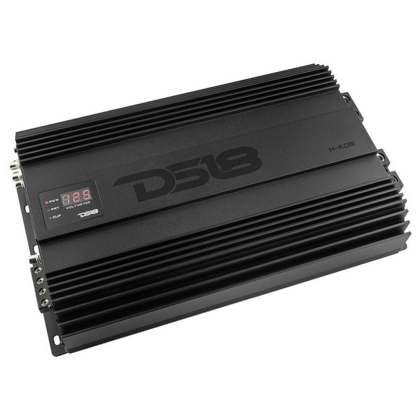 DS18 Audio DS18 H-KO5 HOOLIGAN SPL 1-Channel Monoblock Car Amplifier, Voltmeter, Clip Indicator 5000 Watts Rms 1-Ohm Made In Korea