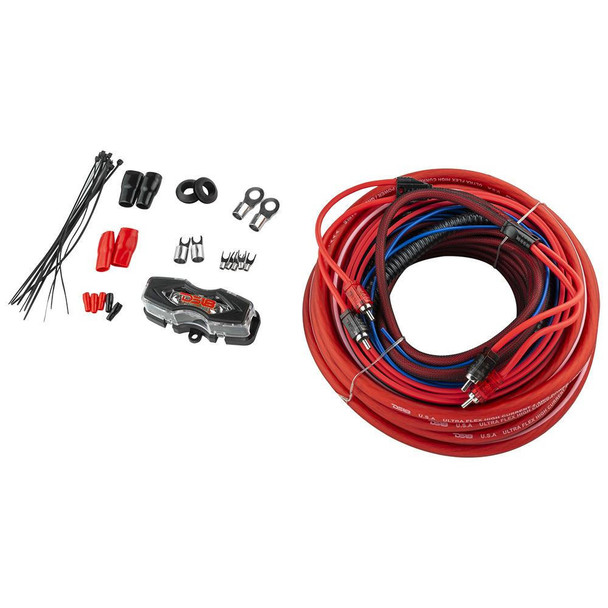 DS18 Audio DS18 OFCKIT4 4-GA OFC Ultra Flex 100percent Cooper Installation Kit For Car Amplifiers