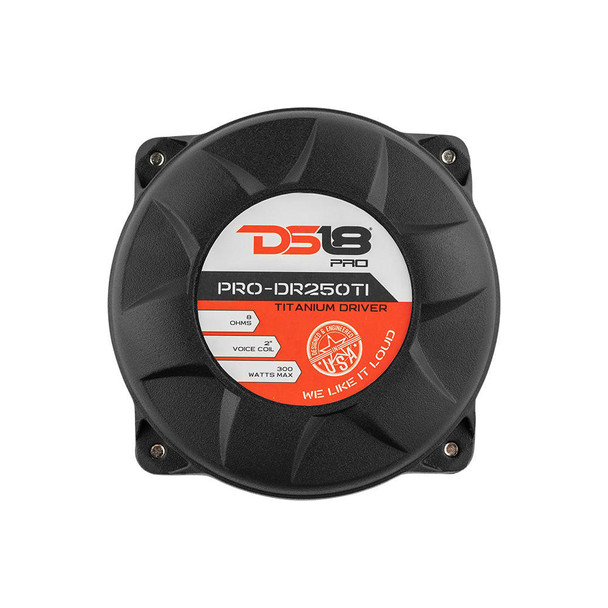 DS18 Audio DS18 PRO-DR250TI 1 Throat TwIst On Compression Driver with 2 Throat Titanium Voice Coil 300 Watts 8-ohm