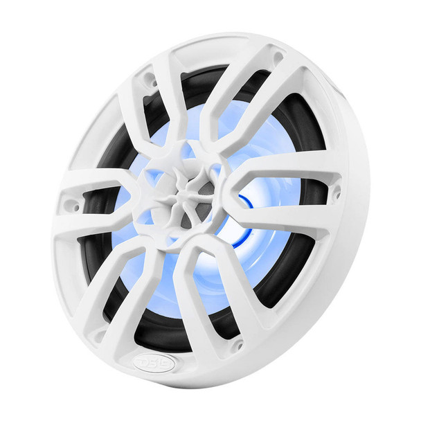DS18 Audio DS18 HYDRO NXL-8/WH 8 2-Way Marine Water Resistant Speakers with Integrated RGB LED Lights 375 Watts - White
