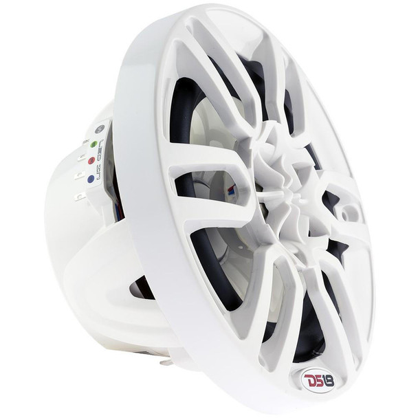 DS18 Audio DS18 HYDRO NXL-6/WH 6.5 2-Way Marine Water Resistant Speakers with Integrated RGB LED Lights 300 Watts - White