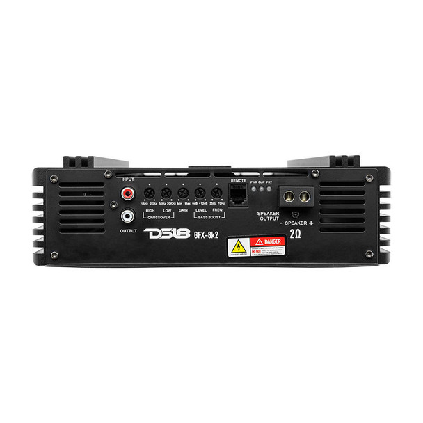 DS18 Audio DS18 GFX-8K2 – Full-Range Class D 1-Channel Monoblock Amplifier – 8000 Watts RMS, 2-Ohms