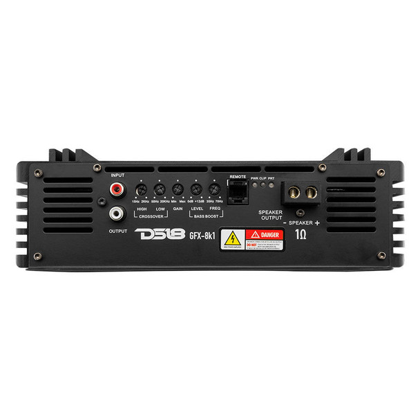 DS18 Audio DS18 GFX-8K1 – Full-Range Class D 1-Channel Monoblock Amplifier – 8000 Watts RMS, 1-Ohm