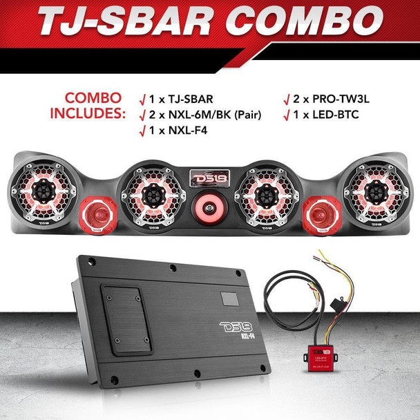 DS18 Audio Jeep TJ Sound Bar Loaded Combo