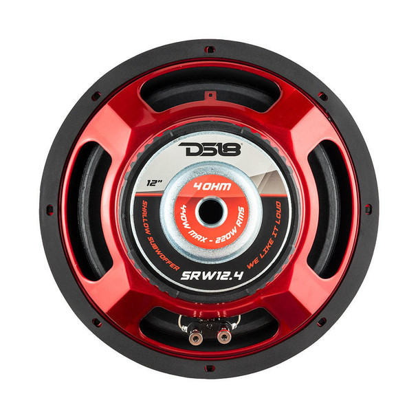DS18 Audio DS18 SRW12.4 12 Car Subwoofer 900 Watts Svc 4-Ohm Shallow Mount