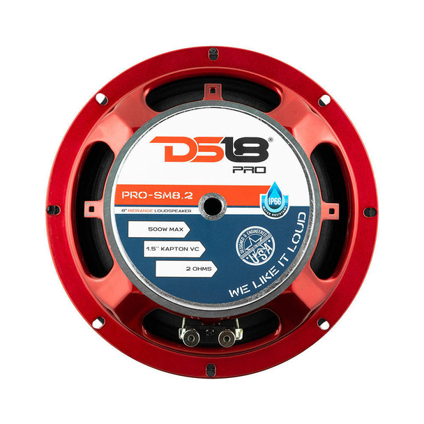 DS18 Audio DS18 PRO-SM8.2 8 Shallow Water Resistant Mid-Range Loudspeaker 500 Watts 2-Ohm