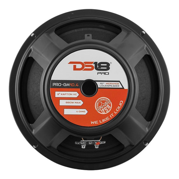 DS18 Audio DS18 PRO-GM10.4 10 Mid-Range Loudspeaker 660 Watts 4-Ohms