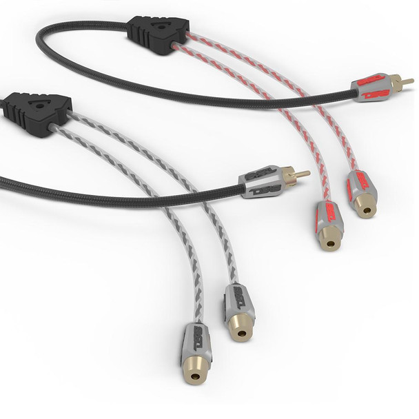 DS18 Audio DS18 HQRCA2F1MKIT 1 Male to 2 Female Dual Twist RCA 1x Red 1x Black Kit