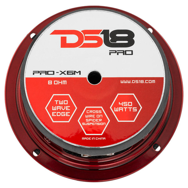 DS18 Audio DS18 PRO-X6M – 6.5 Mid-range Loudspeaker – 225 Watts RMS 450 Watts MAX, 8-Ohms