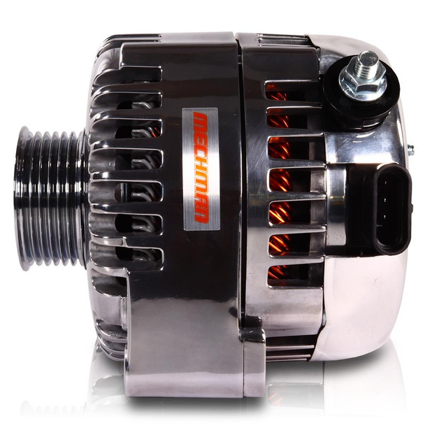 Mechman 170 Amp 6 Phase 88-95 GM Truck High Output Alternator Polished Finish