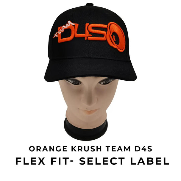 Down4Sound TEAM D4S ORANGE KRUSH Select Label FLEX FIT CURVED BILL Hat