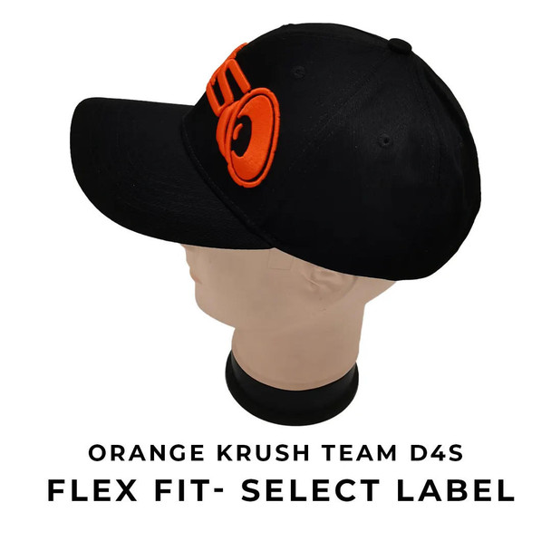 Down4Sound TEAM D4S ORANGE KRUSH Select Label FLEX FIT CURVED BILL Hat