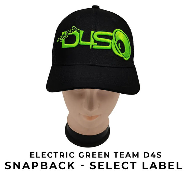 Down4Sound TEAM D4S ELECTRIC GREEN Select Label SNAP BACK with MESH CURVED BILL Hat