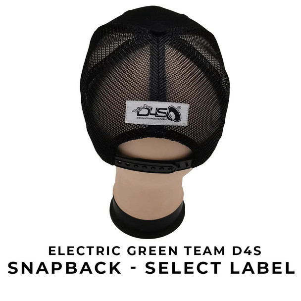 Down4Sound TEAM D4S ELECTRIC GREEN Select Label SNAP BACK with MESH CURVED BILL Hat