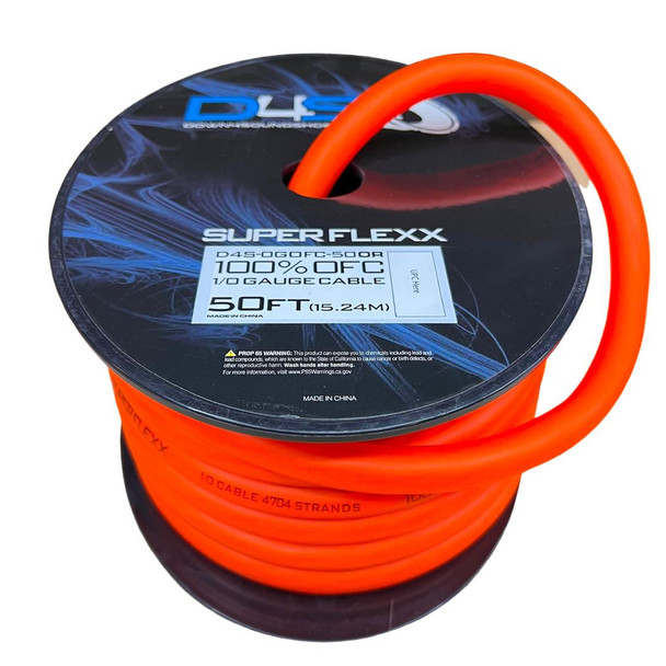 Down4Sound 1/0 Tinned OFC Wire (ORANGE) - By the Foot 