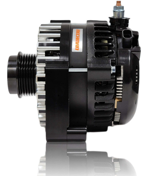 MECHMAN | E SERIES BILLET 250 AMP RACING ALTERNATOR FOR C7 CORVETTE - BLACK ANODIZED