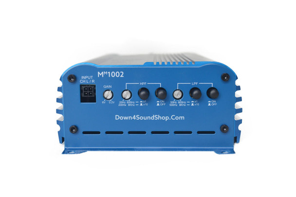 Down4Sound MM1002 (MINI MAXX) -  BLUE | 350W RMS MINI 2CH Car Audio Amplifier