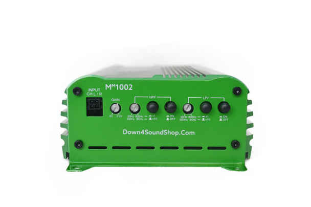 Down4Sound MM1002 (MINI MAXX) - GREEN | 350W RMS MINI 2CH Car Audio Amplifier