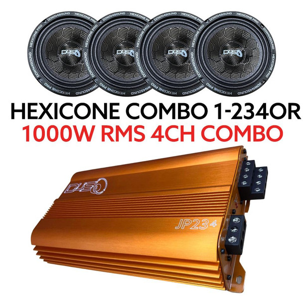 Down4Sound 4 - Hexicone - 6.5 Inch midrange speakers + JP234 Orange Amplifier - 1000W RMS COMBO  