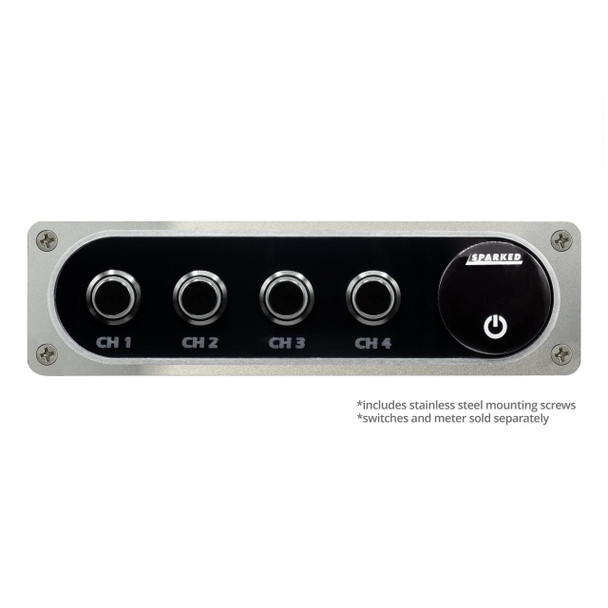 SPARKED INNOVATIONS Illuminated Silver Single DIN Aluminum Switch And Voltmeter Panel 