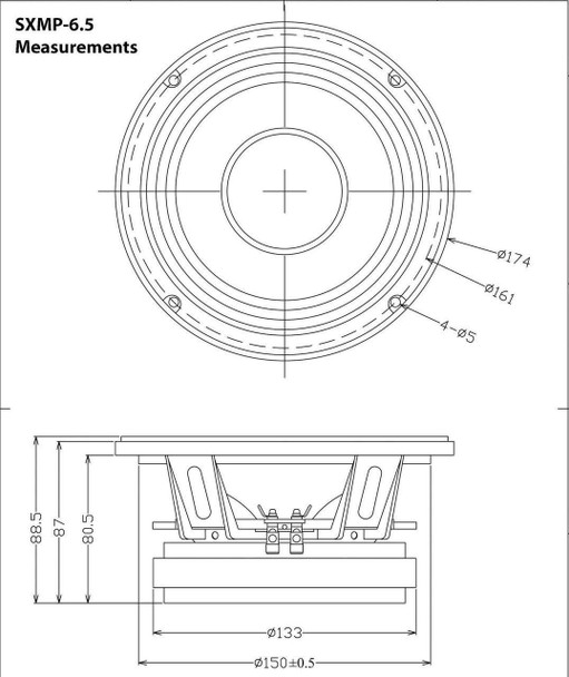  SXMP-6.5" 8 ohm (Ferrite PA Speakers) 