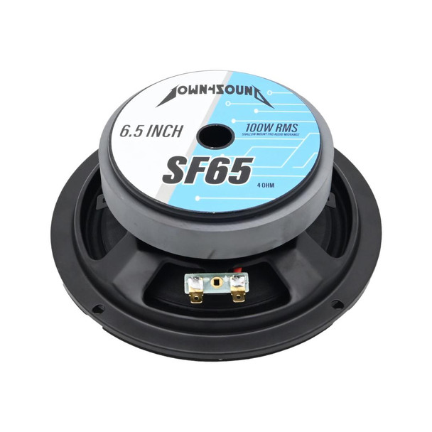 Down4Sound DOWN4SOUND D4S-SF654 - 6.5" Shallow Mount Midrange Speaker - 100W RMS, 4 Ohm High-Performance Audio Driver
