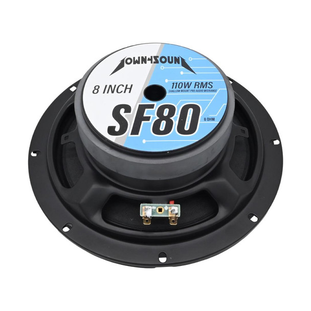 Down4Sound DOWN4SOUND D4S-SF808 - 8" Shallow Mount Midrange Speaker - 110W RMS, 8 Ohm High-Performance Audio Driver