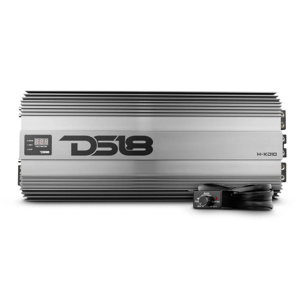 DS18 Audio HOOLIGAN KO Silver 1-Channel Amplifier with Voltmeter 10000 Watts Rms @ 1-Ohm Made In Korea 